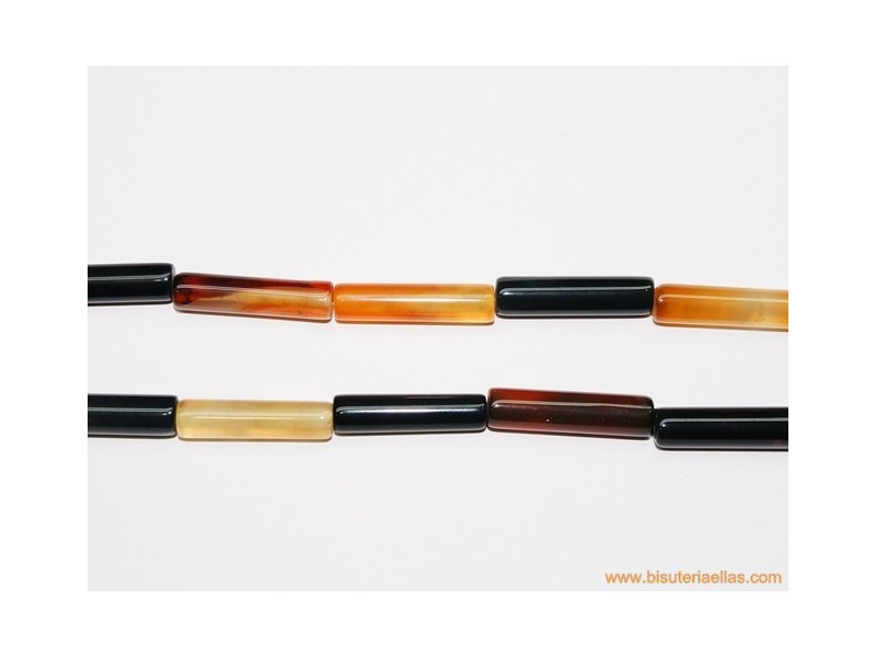 Tubo cornalina variada 31x8mm