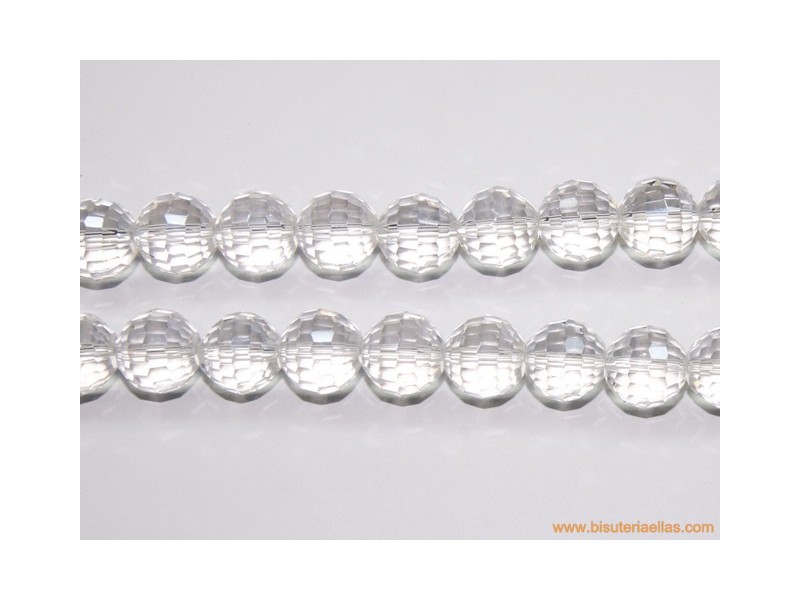 Bola facetada cristal de roca Ø14mm