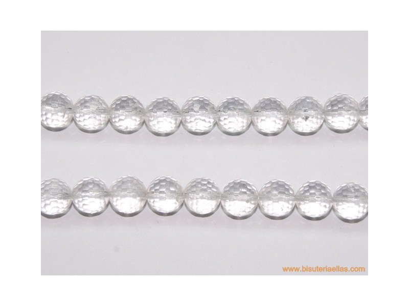 Bola facetada cuarzo blanco Ø10mm