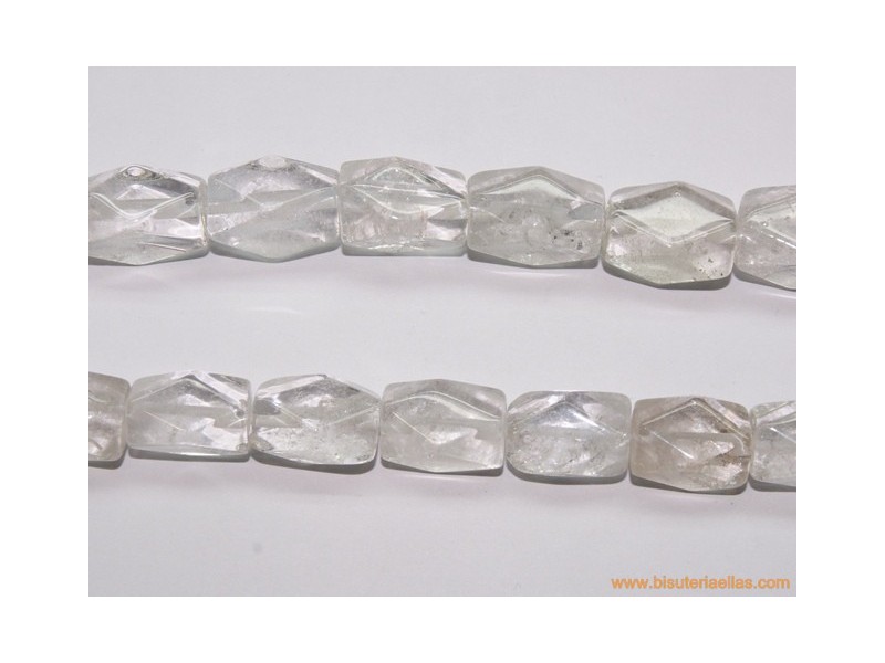 Taco facetado cuarzo blanco 18mm