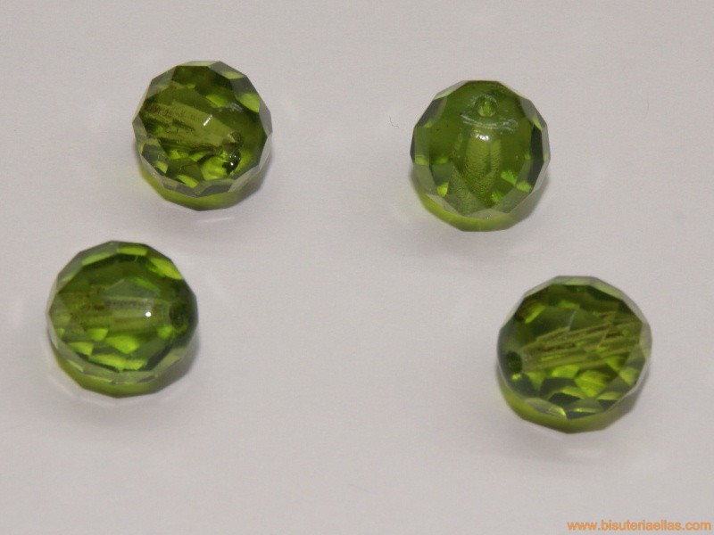 Bola facetada 12mm olivine