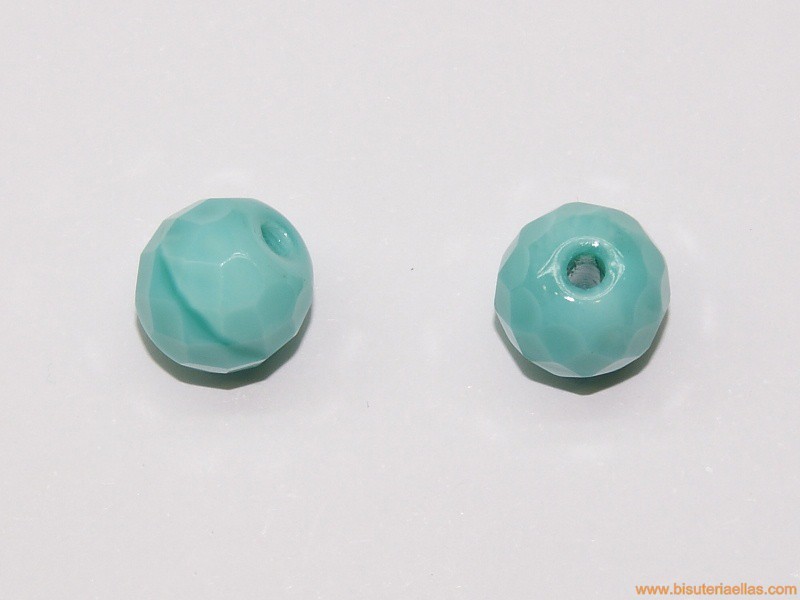 Bola facetada 12mm paso 2,5mm turquesa
