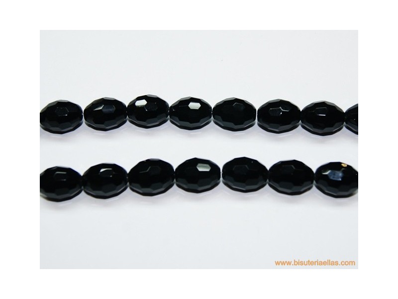 Oliva facetada onix 16x12mm