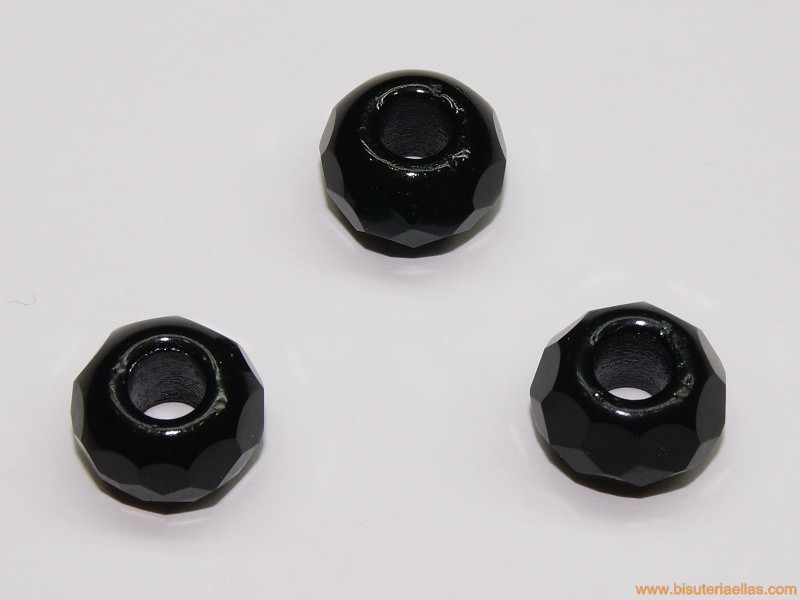 Bola facetada 12mm paso 5mm negra