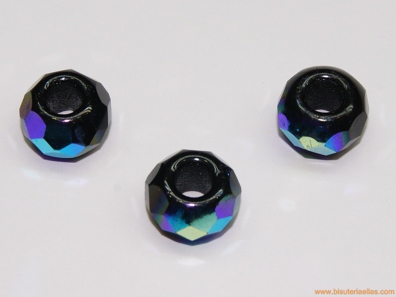Bola facetada 12mm paso 5mm negro AB