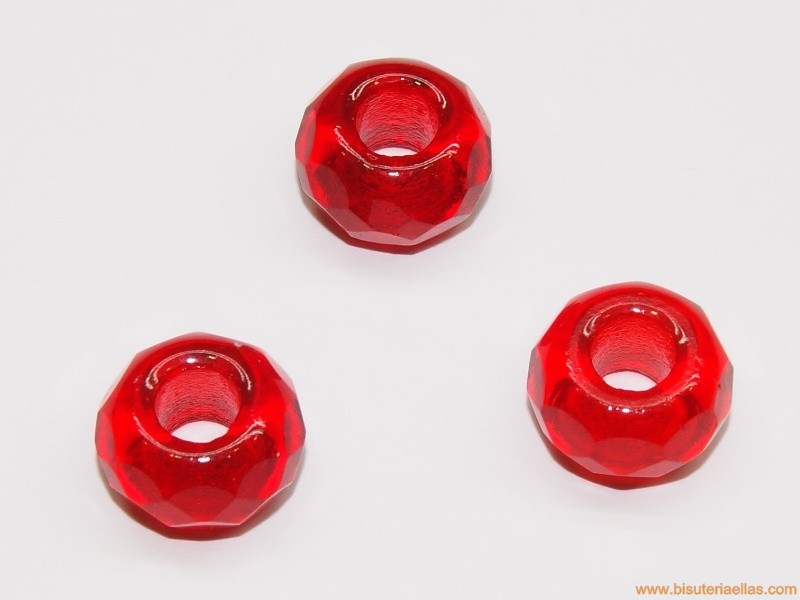 Bola facetada 12mm paso 5mm roja