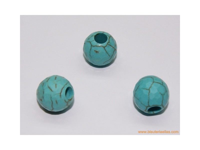 Bola facetada turquesa Ø12mm paso 4,5mm
