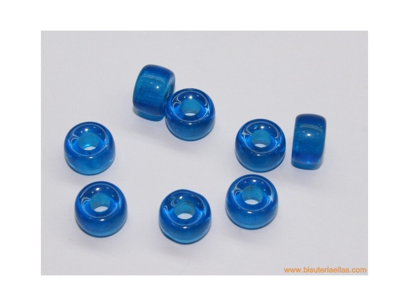 Aro cristal Ø9mm paso 3mm azul