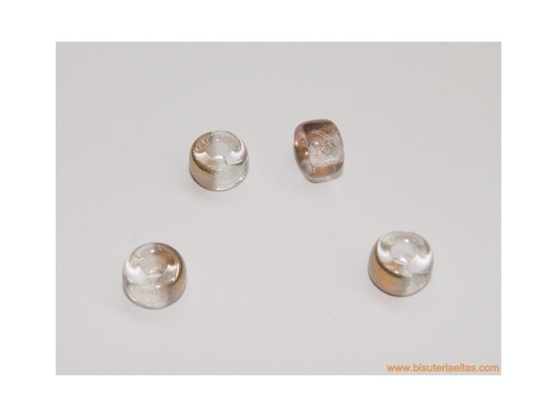 Aro cristal Ø9mm paso 3mm dorado
