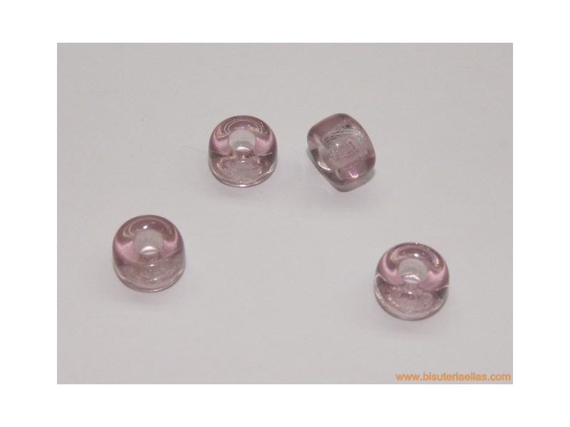 Aro cristal Ø9mm paso 3mm rosa