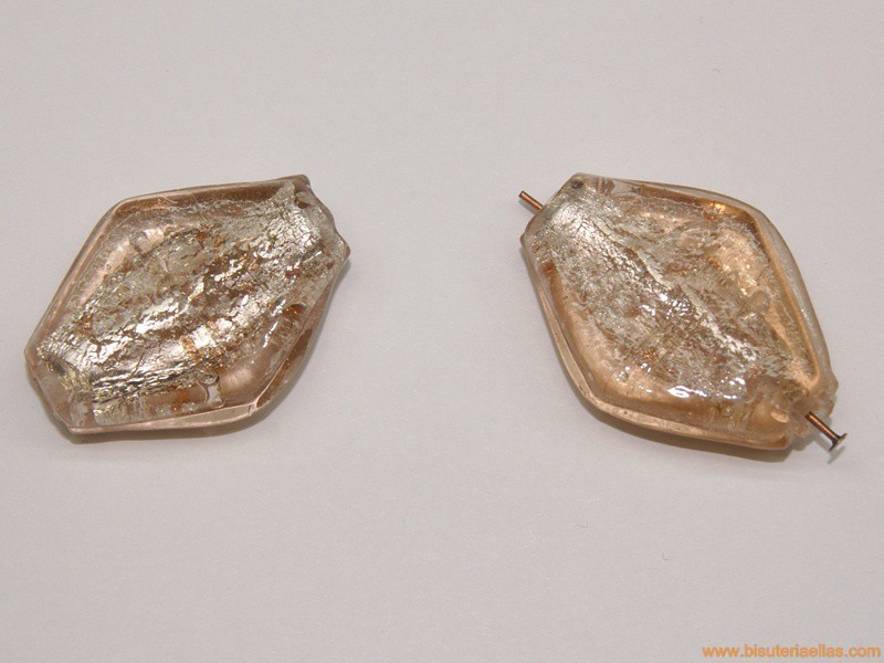 Cristal rombo 34x25x8mm ámbar