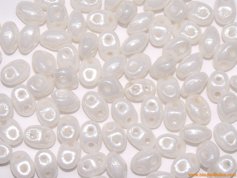 Rocalla super duo 5mm blanco perlado