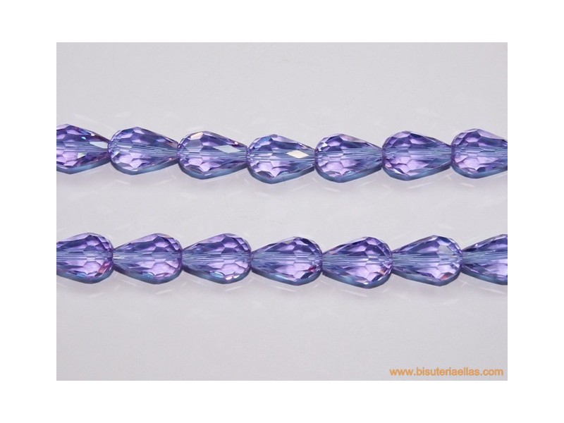 Lágrima facetada 15x10mm celeste