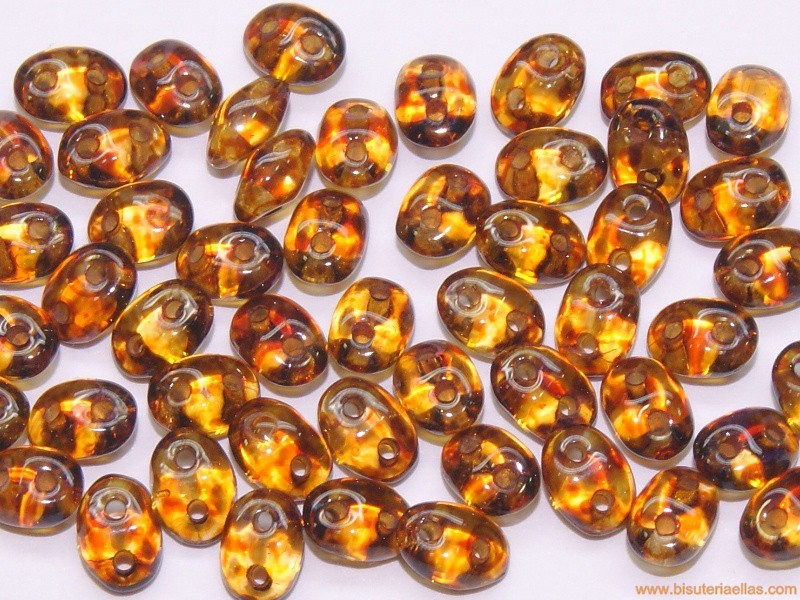 Rocalla super duo 5mm topaz oscuro jaspeado