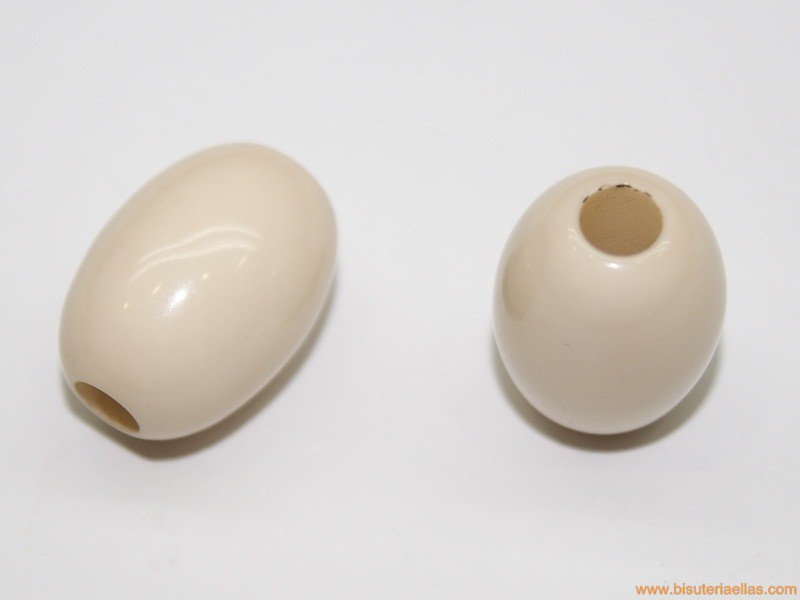 Oliva acrílica 20x15mm paso 5mm beige