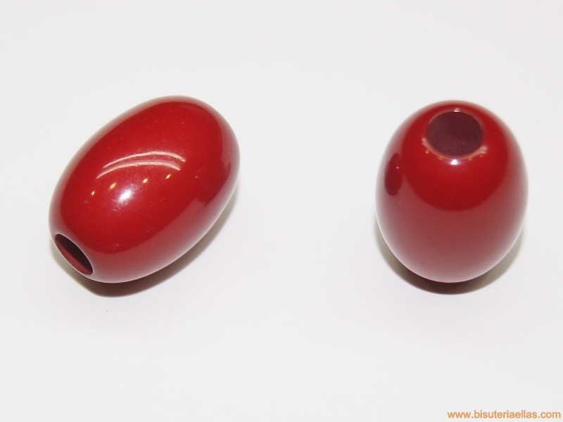 Oliva acrílica 20x15mm paso 5mm granate