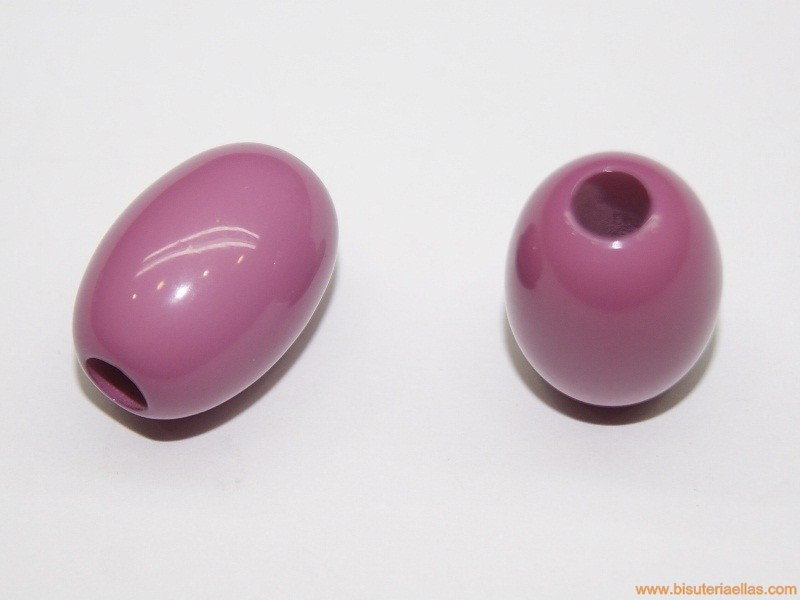 Oliva acrílica 20x15mm paso 5mm lila