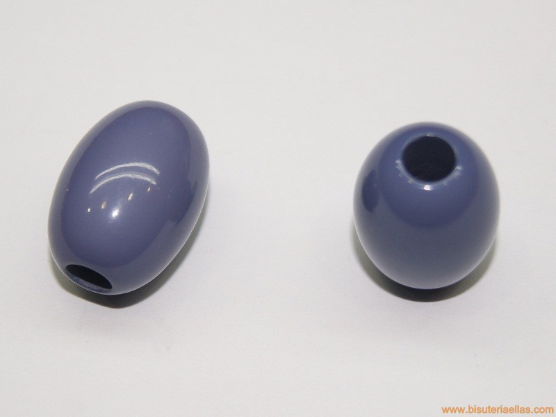 Oliva acrílica 20x15mm paso 5mm violeta