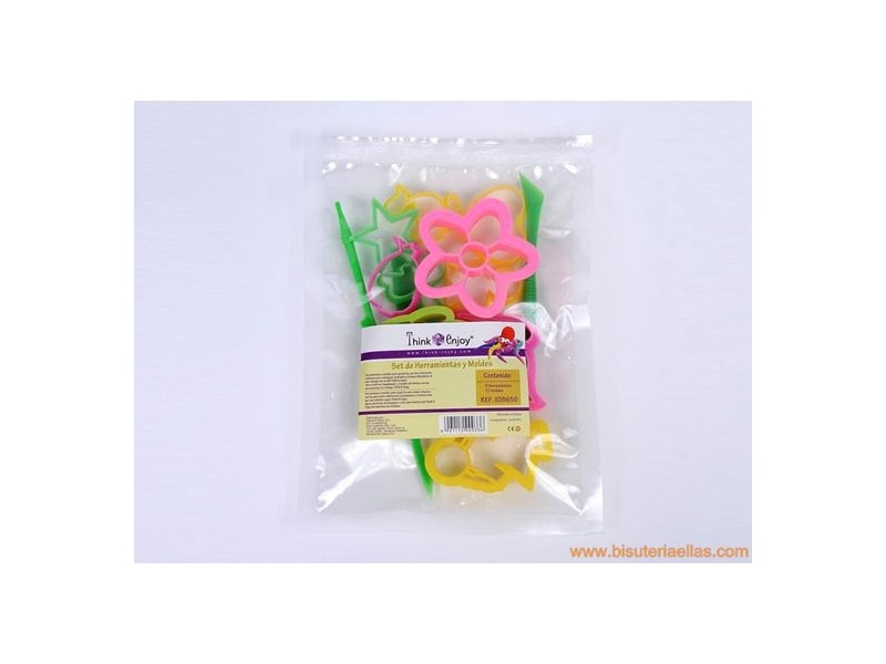 Set de herramientas y moldes para arcilla